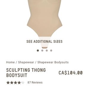 Skims xxs sculpting thong bodysuit in mica